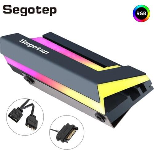 Segotep M.2 SSD Cooler RGB SATA Solid State Drive Cooler For PC NGFF 2280 NVMe Heat Sink Computer 5V 3Pin ARGB Cooler