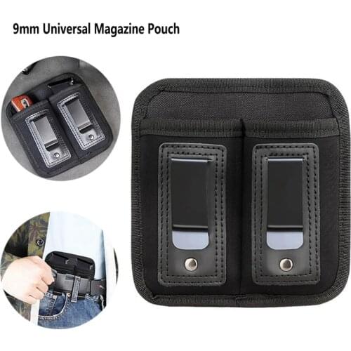 Tactical IWB Double 9mm .40 Magazine Holster For Glock 17 M9 Sig G2C Concealed Carry Airsoft Mag Pouch Hunting Accessories