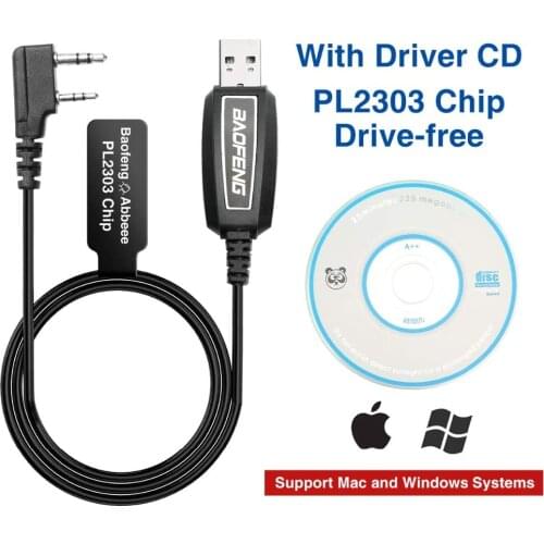 USB Programming Cable PL2303 for walkie talkie Two Way ham Portable radios: UV-5R,BF-F8HP, BF-888S,UV82HP,UV-9S,BF-R3 (Black)