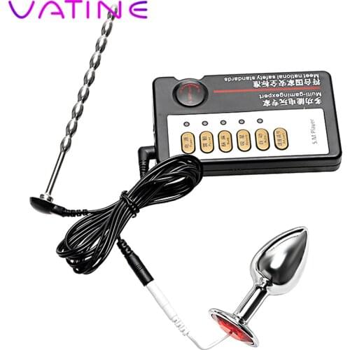 VATINE Anal Plug Therapy Massager Masturbation Catheters Sounds Electric Shock Set Sex Toys For Men Medical Themed Toys