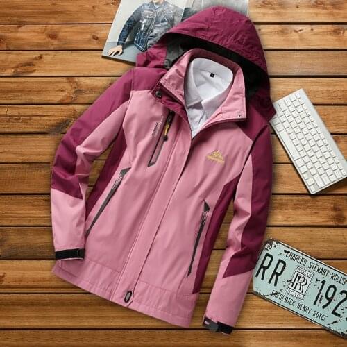Womens Windbreaker Waterproof Jacket Spring Autumn Casual Breathable Hooded Coat Mountain Tourism Jackets Raincoat 4XL Female