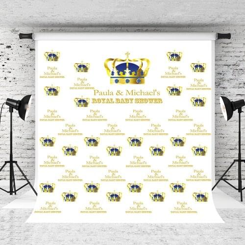 VinylBDS Birthday Photocall Background Photography Princess Boy Crown Backgrounds For Photo Studio Birthday Washable Backdrop