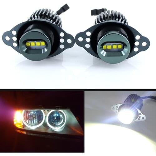 1 Set40W Cree Chips LED Angel Eyes Halo Marker Ring Light Bulb Canbus For BMW E90 E91 318i LCI 09-11 DRL Error Free car styling