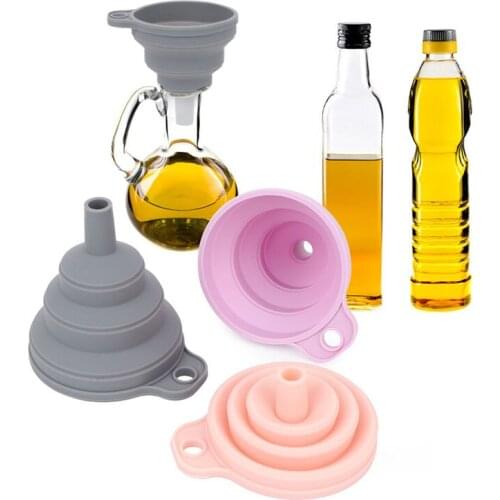 1pcs Flexible Silicone Foldable Kitchen Funnel for Water Bottle Liquid Transfer Hopper Food Grade Silicone Funnel