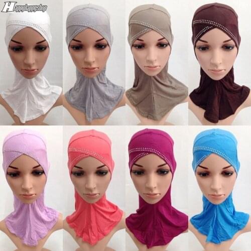 100% Viscose Muslim Hijab Scarf Soft Muslim Full Cover Inner Hijab Wraped Cap Islamic Underscarf Women Turban Hat