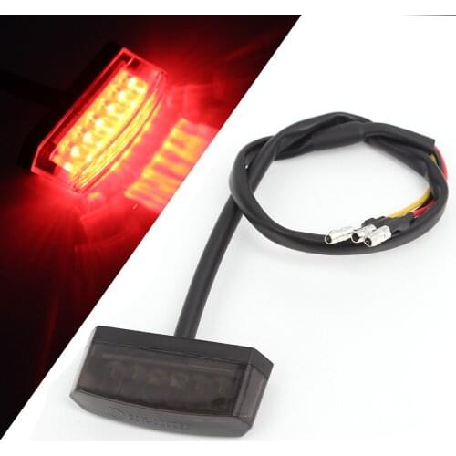 12V Motorcycle Mini 6 LED Red Rear Tail Light Stop Brake Light Number License Plate Lamp For Scooter ATV Bike Universal