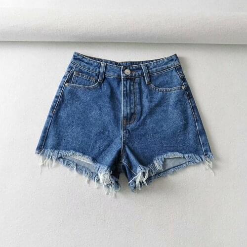 2021 summer girl han edition multicolor denim shorts DLzk794