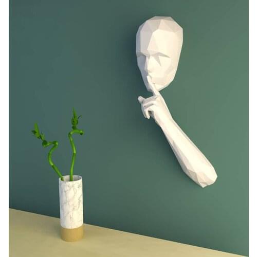 3D Paper Model wall aisle keep quiet silence papercraft toys home decor 3d papel papier decoration Puzzles Eductional DIY toys