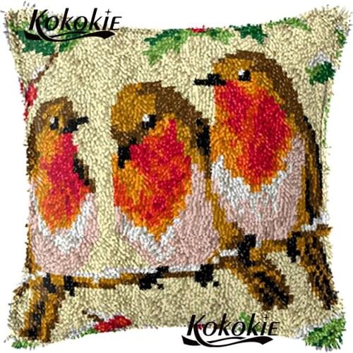 3d carpet bird pattern Unfinished Crocheting Rug Kits Yarn cross stitch kits Embroidery Pillowcase Latch Hook rug rug making kit