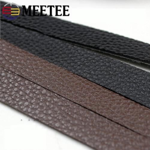 5meters Meetee 15mm/20mm/30mm Width Imitation Leather Litchi PU Rope Ribbon Cords DIY Bag Clothes Jewelry Material Cowhide Strip