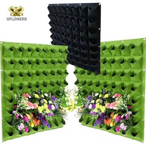 49/72 Bags Hanging Green Grow Bag Planter Vertical Garden Vegetable Living Room Garden Bag Planter Growing Bags Flowers Supply