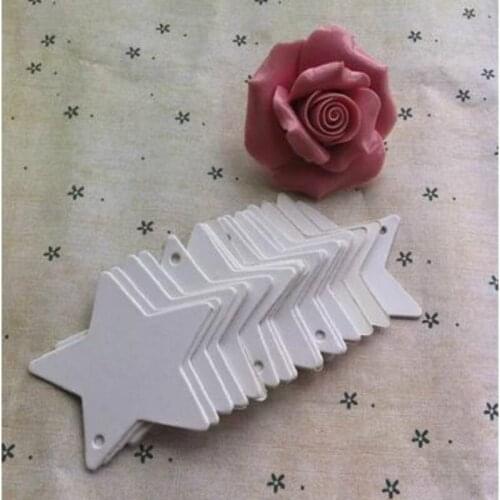 6*6cm Small Five-pointed Star Label White Cardboard Bookmarks Handmade Garment Tags Packaging Label 100pcs/lot