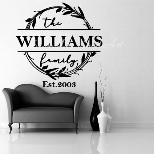 Free shipping Custom Name Family Nursery Wall Stickers Vinyl Art Decals For Living Room Home Decor Waterproof Wall Art Decal