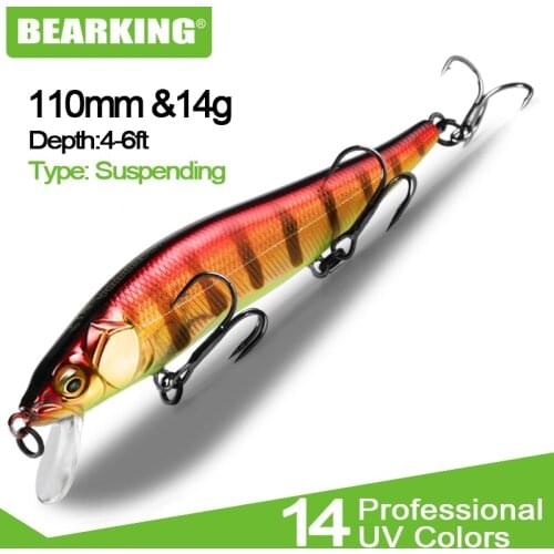 BEARKING 11cm 14g Top Hard Fishing Lures Minnow quality Baits Wobblers good action professional Fishing Tackles artificial
