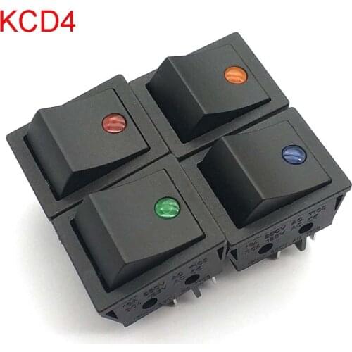 Latching Rocker Switch Power Switch I/O 4 Pins With Light 16A 250VAC 30A 125VAC KCD4