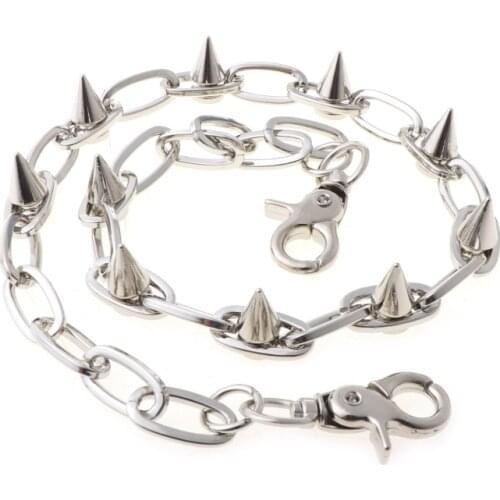 Punk Spike Jeans Decor Pants Chain Secure Travel Wallet Chain Heavy Duty Jeans Link Coil Leash Jewelry