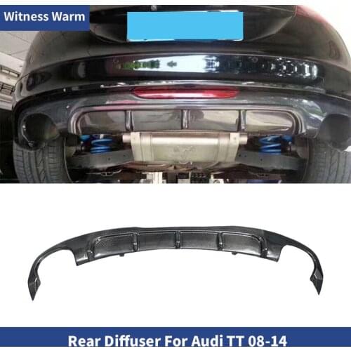 For Audi TT Rear Bumper Lip Diffuser Spoiler For Audi TT 2008 - 2013 carbon fiber Rear Plate Car modify Accessories