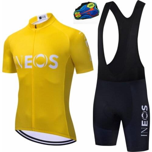 Jersey Mountian Bicycle Clothes INEOS Cycling Team Jersey 20D Bike Shorts Set Mens MTB Summer Bicycling Maillot Bottom