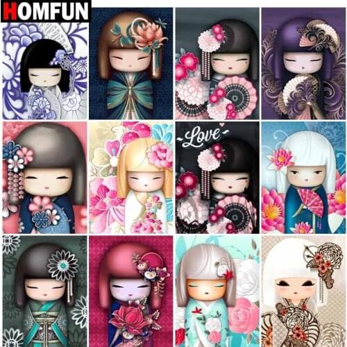 HOMFUN Full Square/Round Drill 5D DIY Diamond Painting "Kimono girl theme" Embroidery Cross Stitch 5D Home Decor Gift