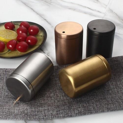 Home Creative stainless steel Toothpick Box Home Living Room Dining Room Toothpick Storage Box For Toothpicks fashion b