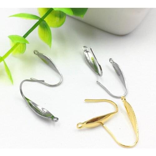 Mibrow 20pcs/lot 316L Stainless Steel Earrings Hooks 20x13mm Gold Color Big Ear Hook for DIY Earrings Jewelry Making Findings