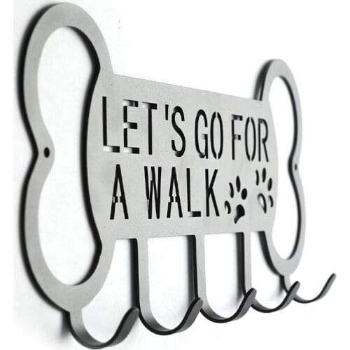 Metal Pet Dog Leash Hanger Hook Dog Leash Wall Rack Holder With Free Nail Hang On Key Pet Accessories Storage Rack