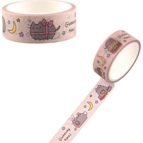 ER1108 15mmX5m Cat Cute Cartoon Washi Tapes Life Stationery Decorative Adhesive Scrapbooking DIY Paper Office Stickers