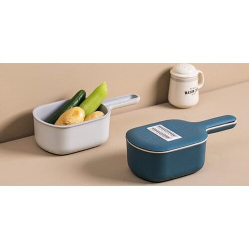 Multifunctional Vegetable Slicer Household Shredder Chip Grater Chopper Kitchen Gadgets Vegetable Cutter with Draining Basket