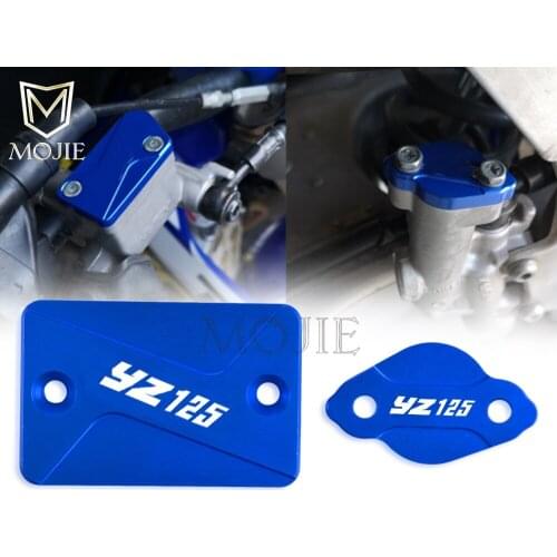 Motorcycle CNC Front Rear Brake Fluid Reservoir Cap Cover For Yamaha YZ125 YZ 125 2003-2007 2004 2005 2006 Brake Fluid Cover