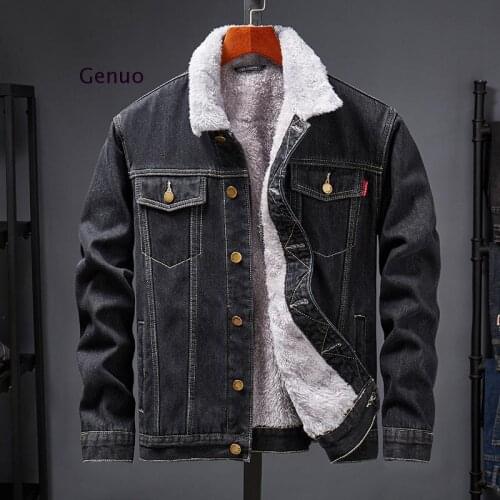 Mens Winter Thick Jeans Jacket Casual Warm Denim Jacket Korean Clothing Windbreaker Outwear Male Cowboy Coat Plus Size5Xl
