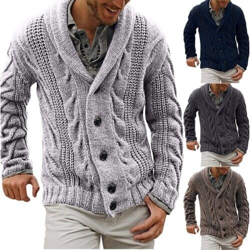 2020 New winter warm Men Brand Casual Slim Fit Male Sweaters Cardigan Horns Thick Sweater fashion button top coat dropshipping