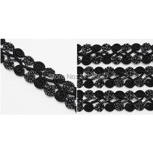 40yards Craft Nylon Black Braided 0.67''inch Trim Decorated Lace Ribbon Trim For Wedding Dress Clothes Accessories t334