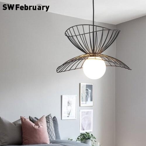 Nordic Industrial Pendant Lights Iron Hat Hanging Lamps Bedroom LED Lights Pendant Kitchen Loft Suspension Luminaire Home Lights
