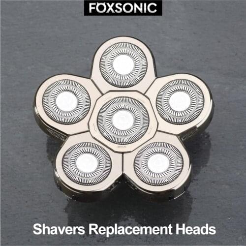 FOXSONIC 2021 New Style 6 in 1 Rechargeable Electric Shaver 6 Floating Bald Heads