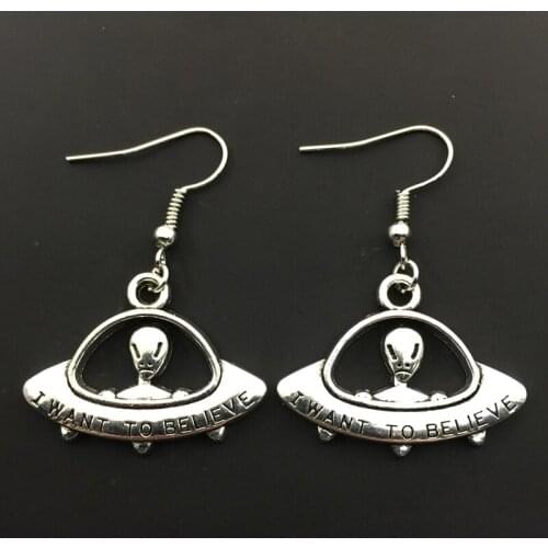 New high quality flying saucer alien pendant earrings ladies fashion earrings jewelry
