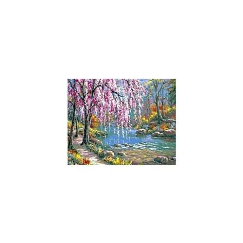 NEW Counted Cross Stitch Kits Needlework Embroidery - 14 ct Aida DMC Color DIY Arts Home Decor - Forest Scenery 11