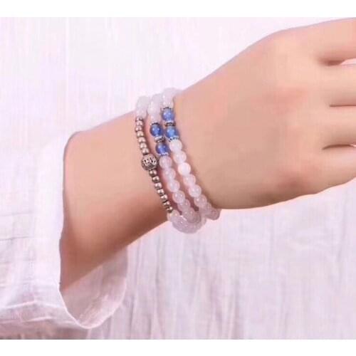 Wholesale JoursNeige White Crystal Bracelet Round Beads with Tibetan Silver Accessories Bracelets for Women Bracelet Jewelry