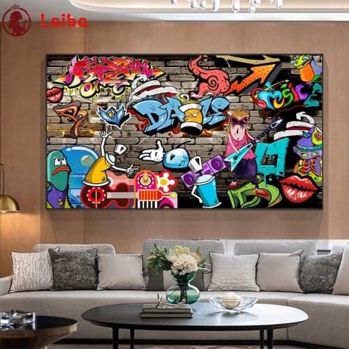 Full Square Diamond Painting Graffiti cartoon art Mosaic Needlework Picture Of Rhinestones Diamond Embroidery Sale Home Decor