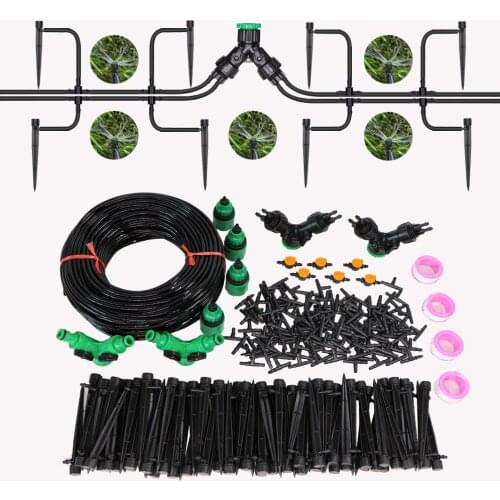 13CM Drip Irrigation System 1/4'' Hose Adjustable Sprinkler Kit Flow For Garden Flowers Vegetables 4-Way Micro Watering Lawn