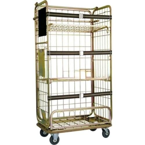 Steel laundry cage cart