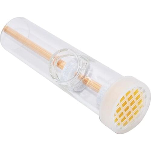 Glass Bee Marking Tool Beekeeping Queen Cage Bottle with Plunger