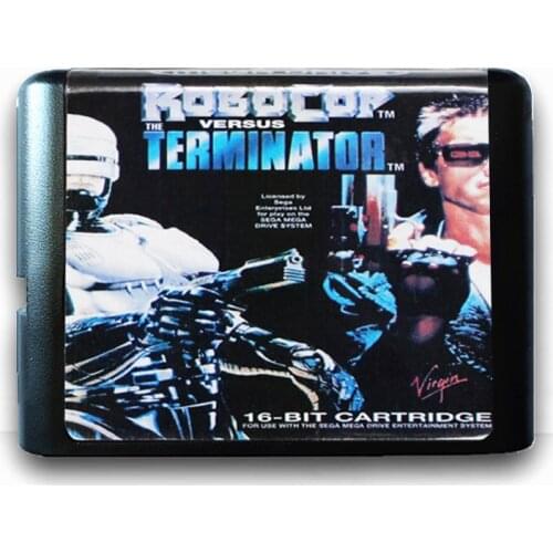 Robocop Versus Terminator sticker B for 16 bit Sega MD Game Card for Mega Drive for Genesis US PAL Version Video Game Console