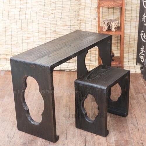 Guqin Table Household Solid Wood Guqin Table and Stool Resonance Paulownia Chinese Culture Calligraphy Painting Tea Art Table