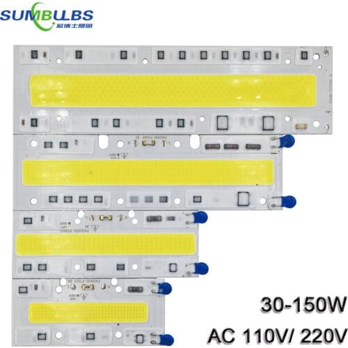 Sumbulbs 30W 50W 70W 100W 150W AC LED COB Smart IC Driverless Light Source 110V 220V Flood light Spotlight Warm Cold White Bulb
