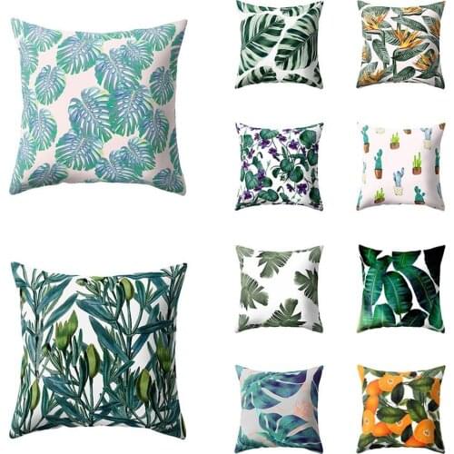 Creative Modern Decorative Leaf Print Pillow Case Home Sofa Zippered Throw Cushion Cover Comfortable Pillowcase Home Decor