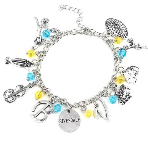 ZRM Riverdale TV Series Logo Charm Bracelet Guitar Metal Pendant Bracelets Bangles For Men Women Friend Gifts Jewelry
