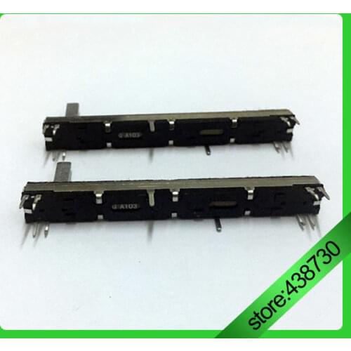 1pcs A10K Dual channel straight sliding potentiometer Soundcraft EFX8 EPM12 Stereo fader A10KX2 A20X2 A50X2 A100KX2 B10KX2