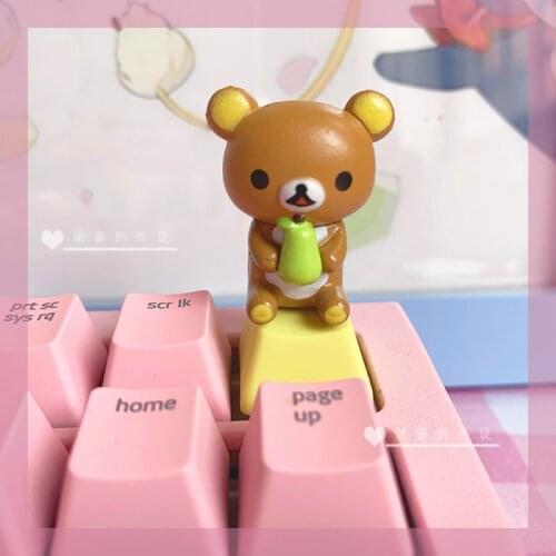 1Pc Personalized Cute Bear PBT Keycap Mechanical Keyboard Gaming Decoration Gift Custom DIY Cartoon Anime Key Caps Accessories