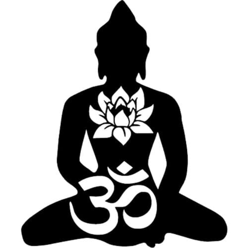 14.5cm*17.3cm Buddha Fashion Car Sticker Motorcycle Vinyl Decal Black