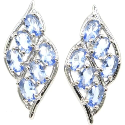 17x13mm Fancy Star Shape Created Pink Tourmaline White Bright Cubic Zircon For Girls Daily Wear Silver Stud Earrings